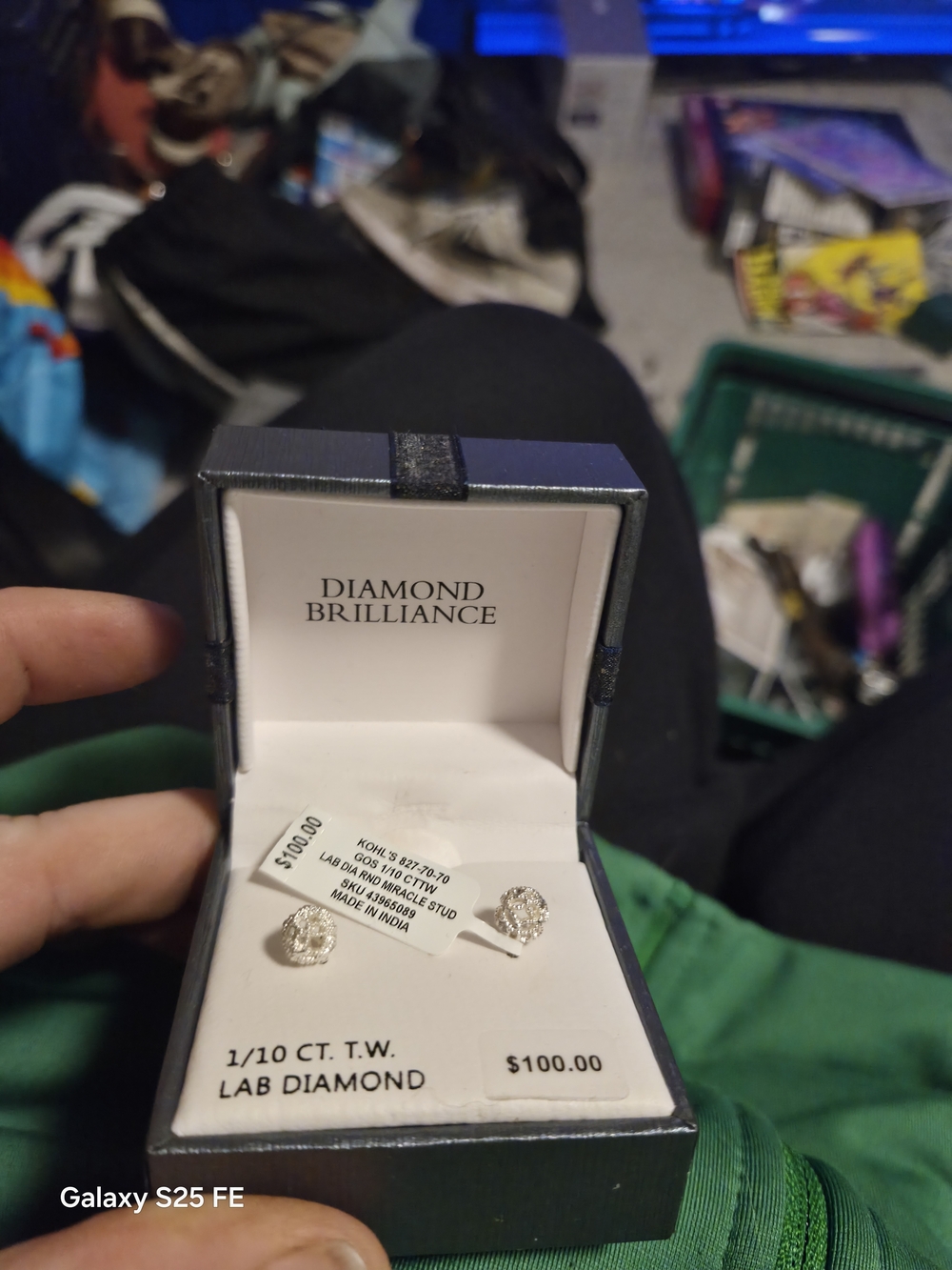 Kohl's Silver-Tone Lab Diamond Halo Stud Earrings